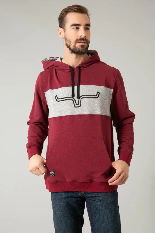 Soft Layers Kimes Ranch Mens Ripon Hood Burgundy Cotton Blend Hoodie