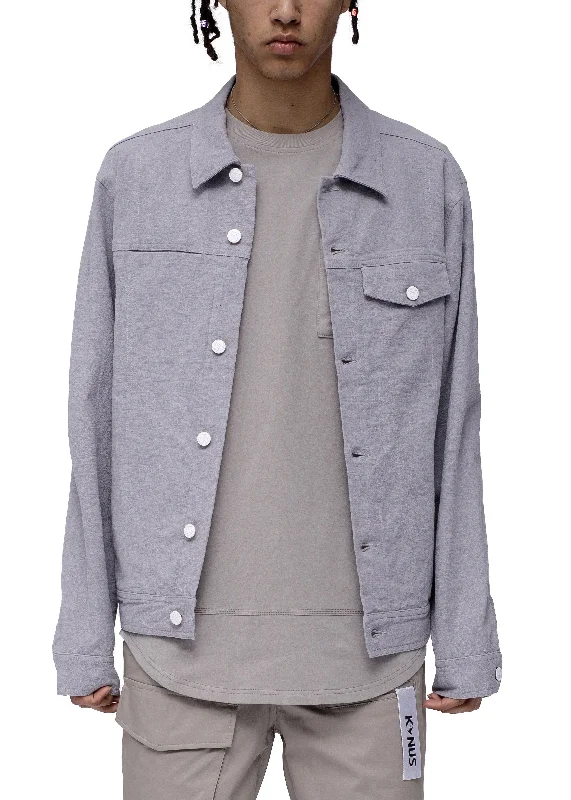 Classic Konus Men's Bernard Trucker Jacket In Grey