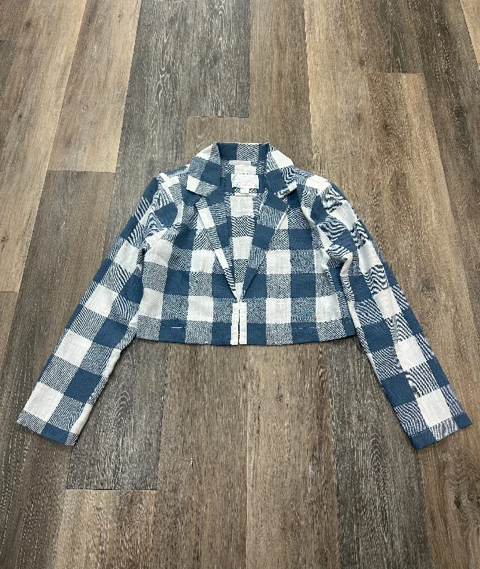 Party Wear Blue Jacket Shirt Stoosh, Size S