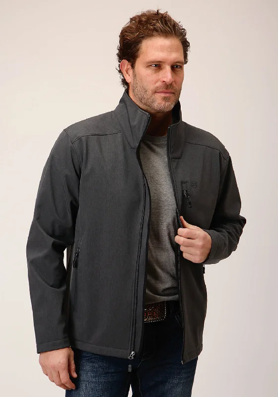 Warm Comfort Roper Mens Hi-Tech Grey Poly/Spandex Softshell Jacket