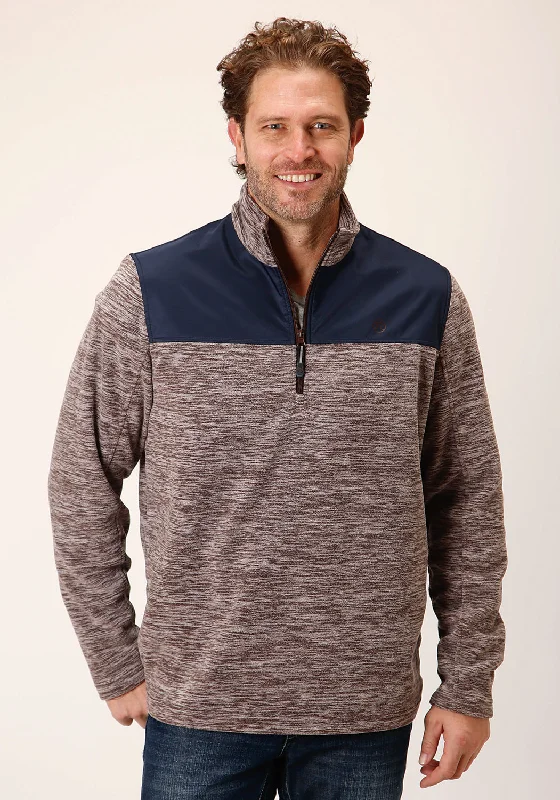 Comfortable Outfits Roper Mens Lightweight Brown 100% Polyester Fleece Jacket