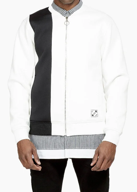 Classic Retro Konus Men's Neoprene Bomber Jacket in White