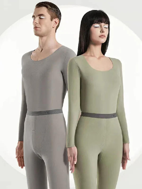 Fashionable Items Couples Seamless Antibacterial Brushed Warm Pajamas