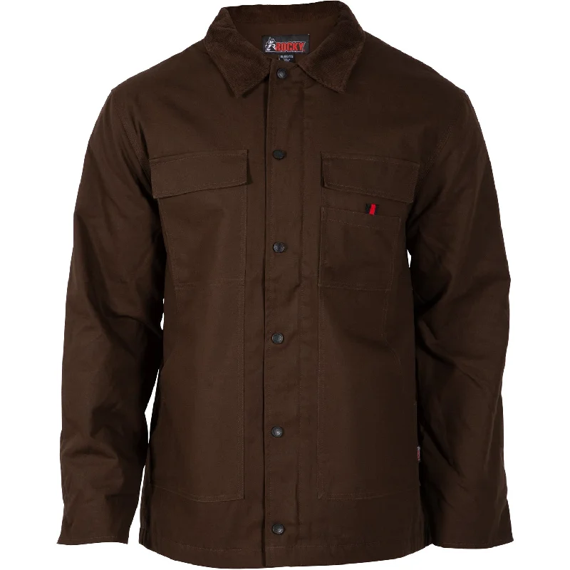 All-Day Style Rocky Mens Worksmart Collared Ranch Demitasse 100% Cotton Coat