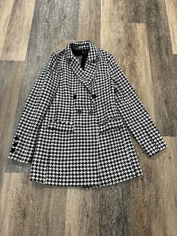 Soft Fashion Coat Peacoat By Vici In Black & White, Size: S