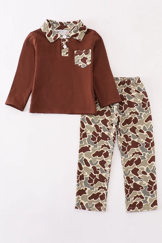 Customized Version Camouflage print boy pants set