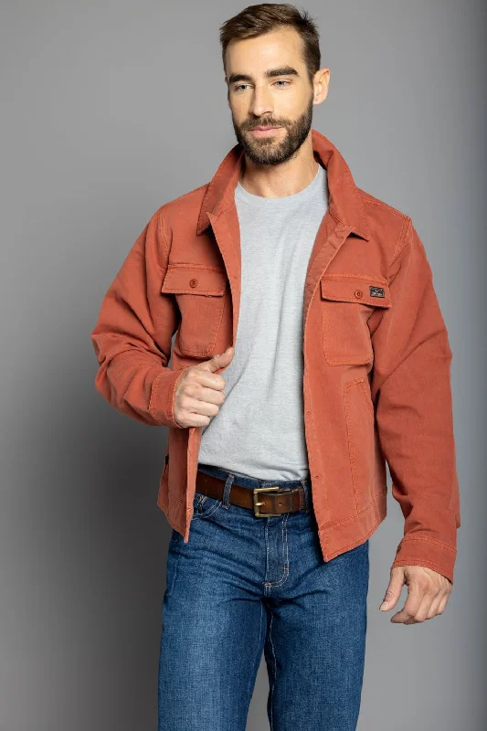 Easy Chic Kimes Ranch Mens Rough Stock Dark Red 100% Cotton Cotton Jacket