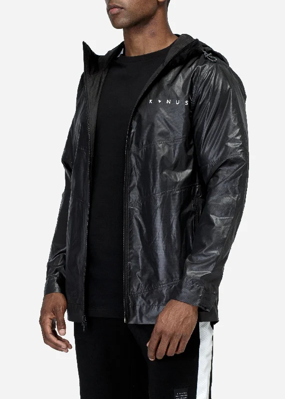 Tropical Style Konus Men's Hooded Windbreaker in Black