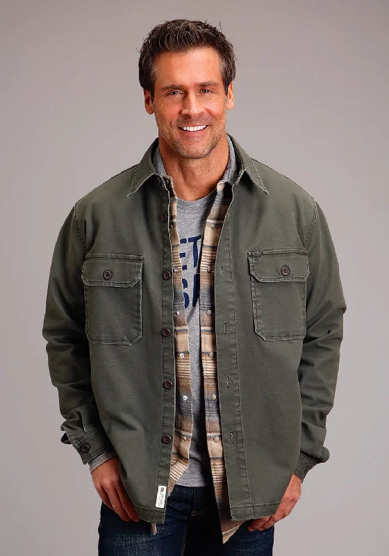 Comfortable Jeans Stetson Mens Lined Original Grey Cotton Blend Canvas Jacket