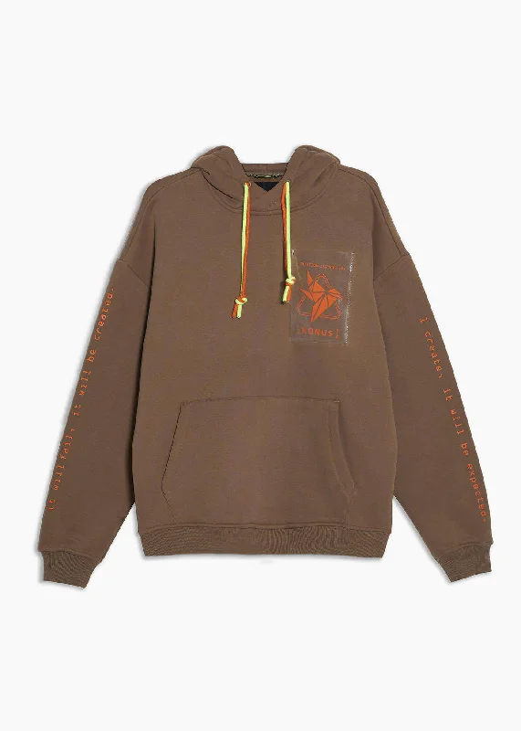 Relaxed Jackets Konus Men's Clear Pocket Hoodie in Khaki