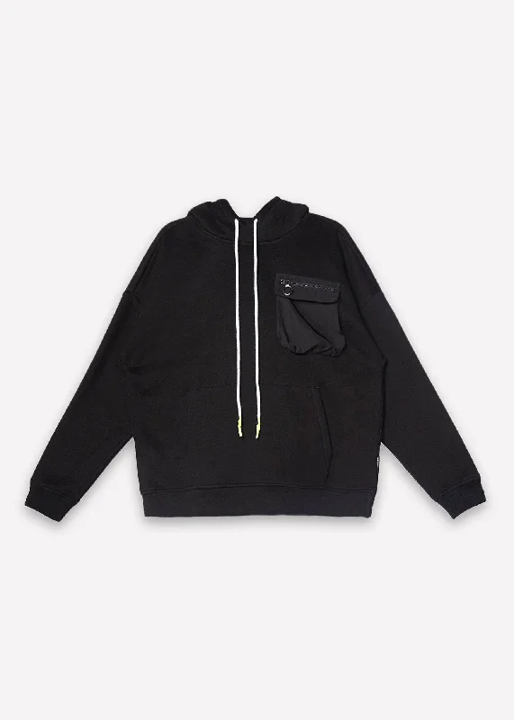 Breezy Comfort Konus Men's Bellow Pocket Hoodie in Black