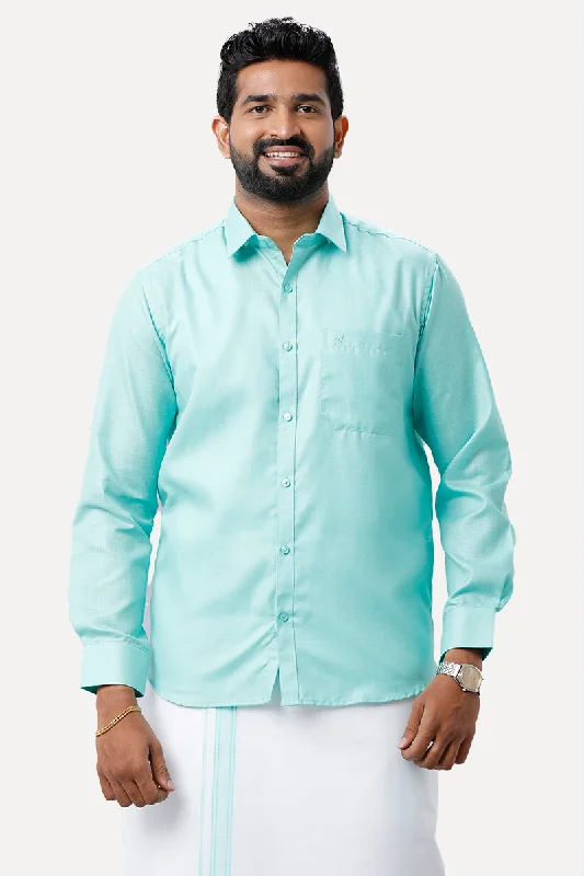 Xpress - Light Green Matching Shirt and Single Dhoti Set For Men | Uathayam