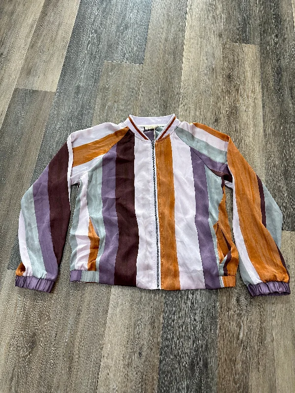 Comfortable Chic Jacket Other By Mystree In Striped Pattern, Size: M