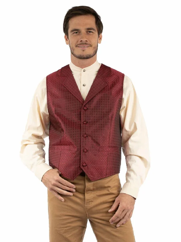 Romantic And Fresh Scully Mens Notched Old West Red 100% Polyester Vest