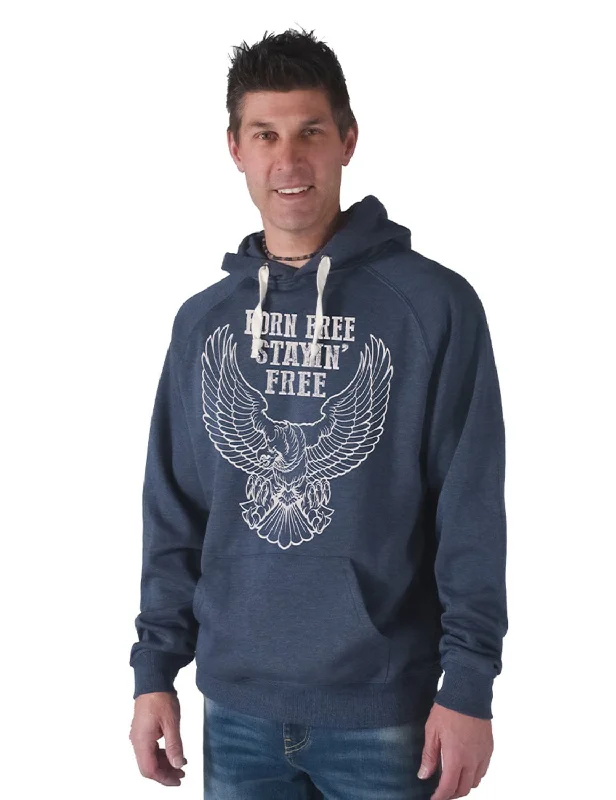Comfortable Lifestyle B Tuff Unisex Born Free Eagle Blue Poly/Rayon Hoodie