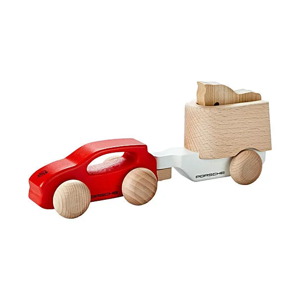 Everyday Outfits Porsche Kids Cayenne Wooden Car With Horse Trailer