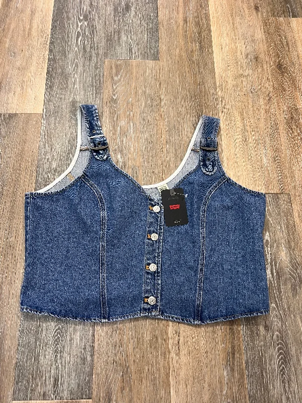 Fashionable And Versatile Vest Other By Levis In Blue Denim, Size: XXL