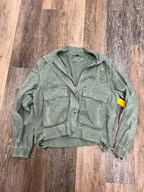 Feminine Charm Jacket Utility Linen By Blanknyc In Green, Size: S