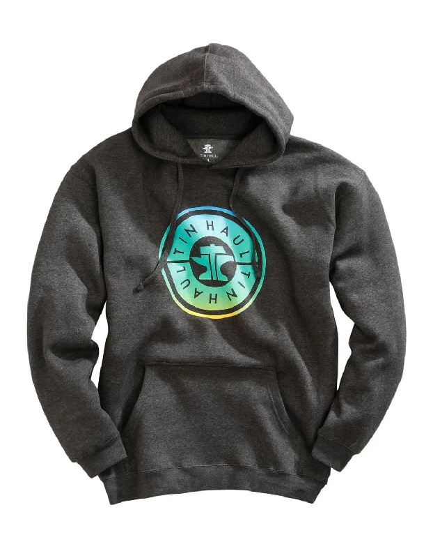 Everyday Chic Tin Haul Mens Faded Screenprint Grey Cotton Blend Hoodie