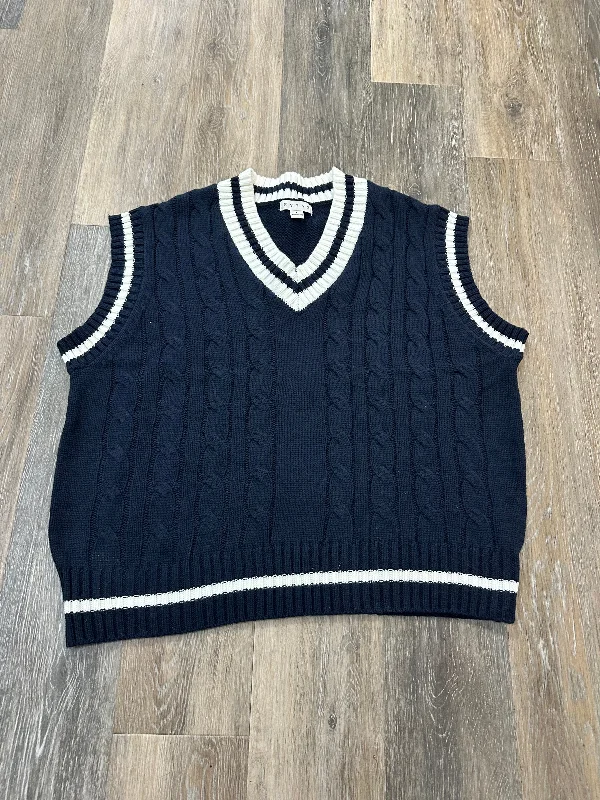 Elegant Outline Vest Sweater By Hyfve In Navy, Size: L