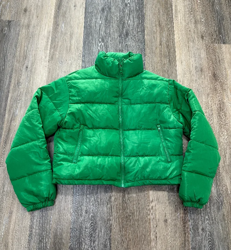 Sports Design Jacket Puffer & Quilted By Princess Polly In Green, Size: 2