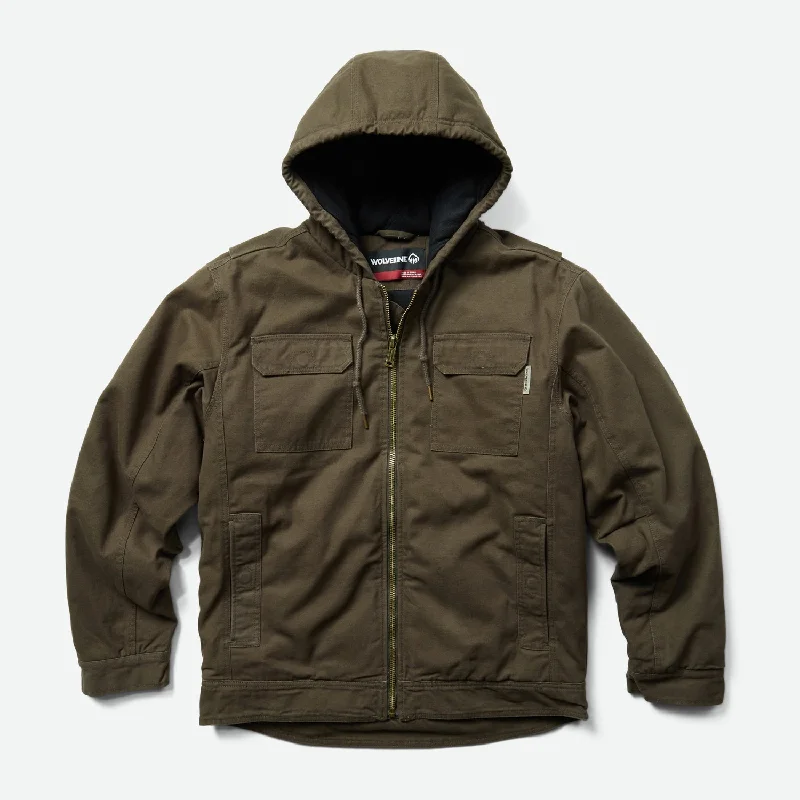 Stylish Jackets Wolverine Mens Black Olive 100% Cotton Lockhart Jacket Big