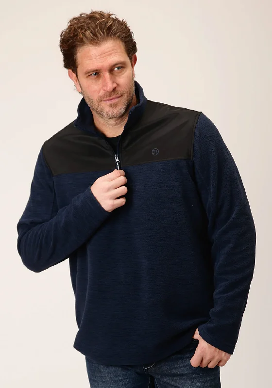 Stylish Wear Roper Mens Lightweight Blue 100% Polyester Fleece Jacket