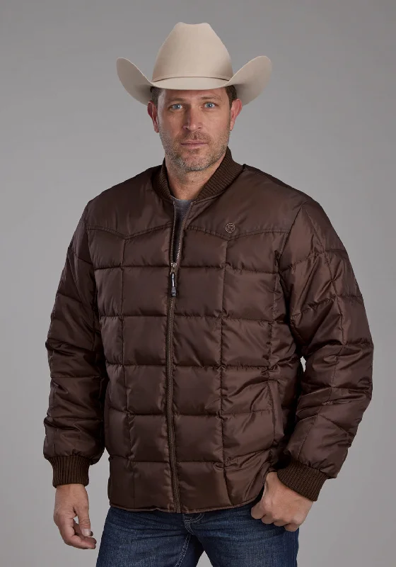 Relaxed And Casual Roper Mens Insulated Western Chocolate 100% Polyester Insulated Jacket