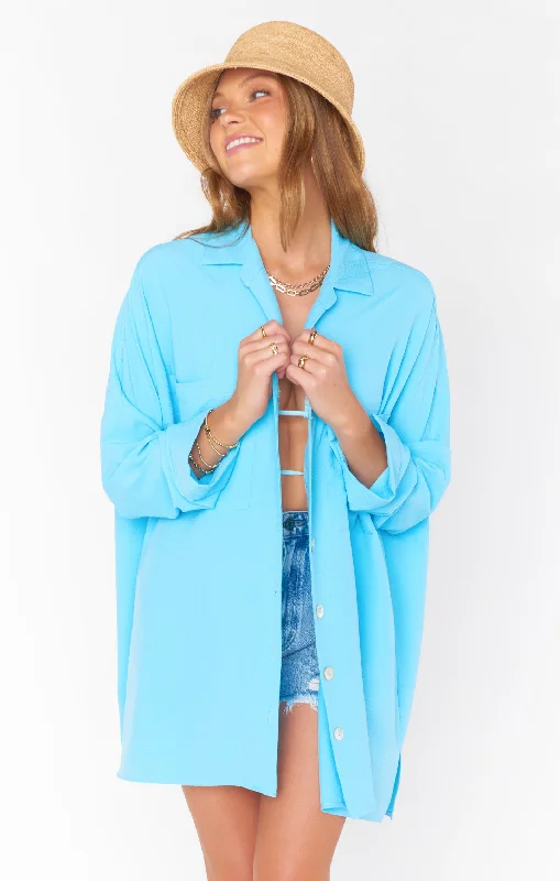 Youthful Street Fashion Johns Button Down Shirt ~ Sky Blue