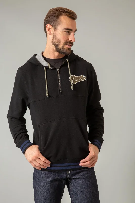 Casual Comfort Kimes Ranch Mens Team One Black Cotton Blend Hoodie