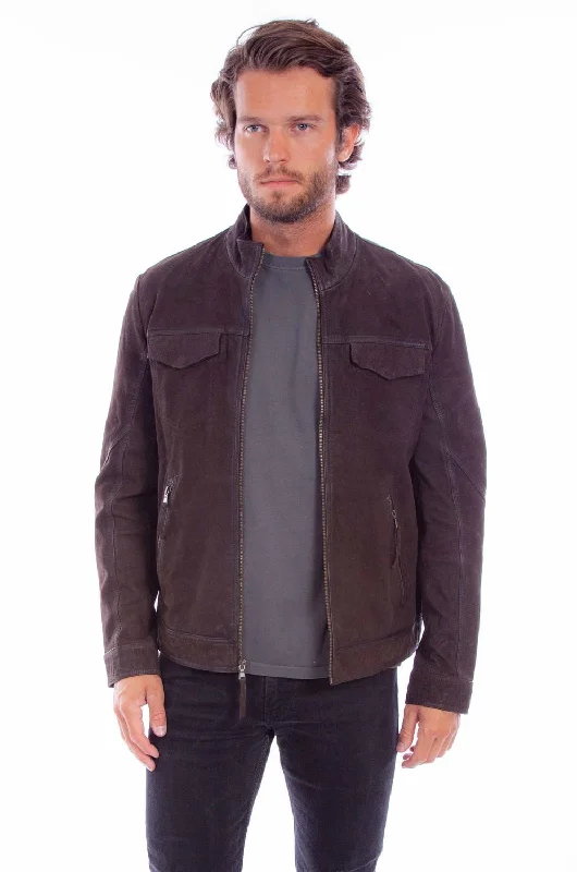 Weekend Comfort Wear Scully Mens Classic Flap Pocket Brown Leather Leather Jacket