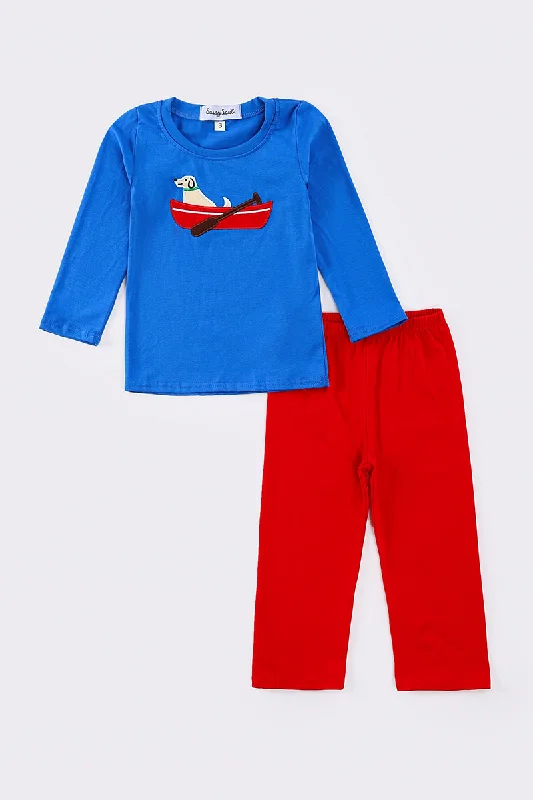 Personal Charm Blue puppy fishing boy set
