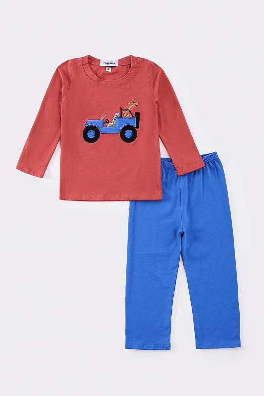 Fashion Concept Red truck fishing boy set