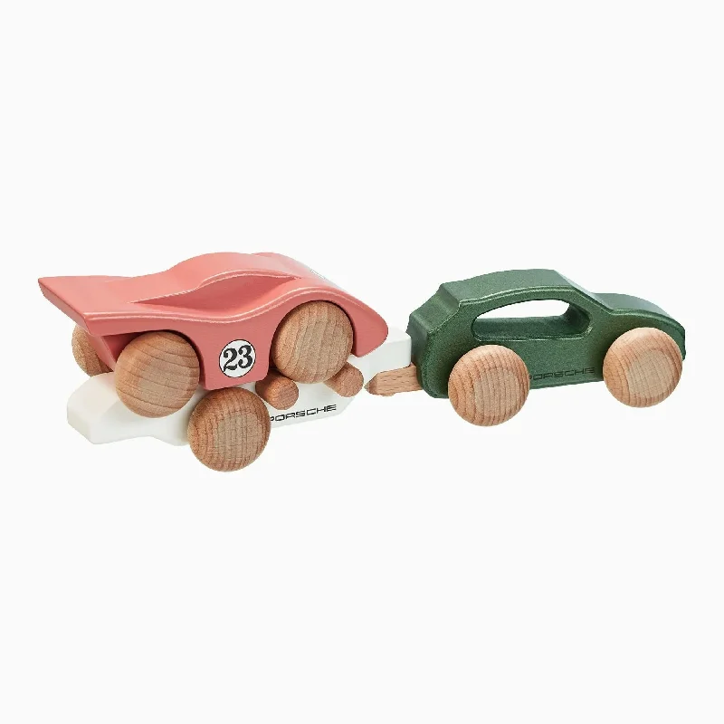 Porsche Kids Macan Wooden Car With 917 Trailer