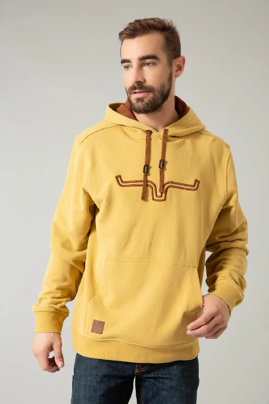 Light Comfort Kimes Ranch Mens Fast Talker Mustard 100% Cotton Hoodie