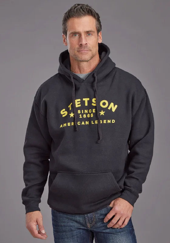 Exquisite Tailoring Stetson Mens American Legend Black Cotton Blend Hoodie