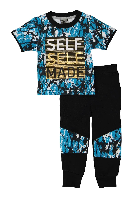 Stylish Jackets Baby Boys 12-24M Self Made Foil Graphic Tee and Moto Joggers