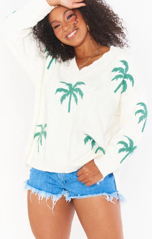 Fashionable And Fashionable Gilligan Sweater ~ Palm Tree Knit