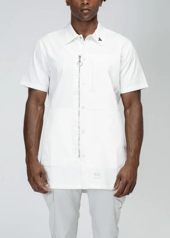Personalized Wear Konus Men's Collared Zip Up Shirt in White