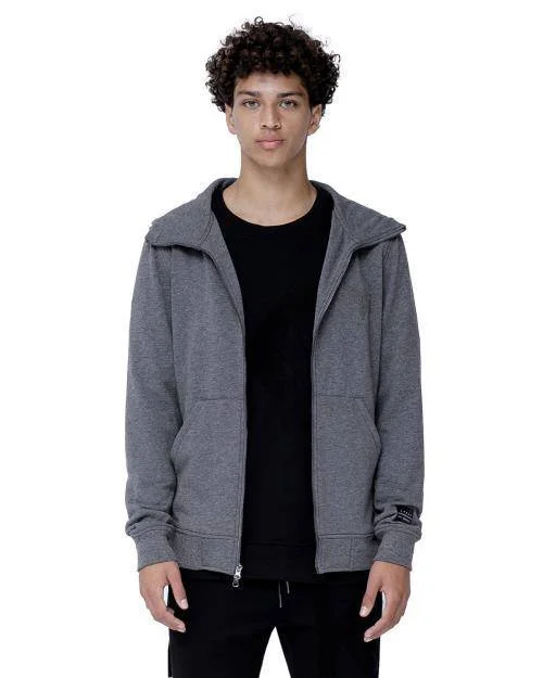 Cool Summer Konus Men's Zip up Hoodie With Chenille Embroidery in Heather Grey