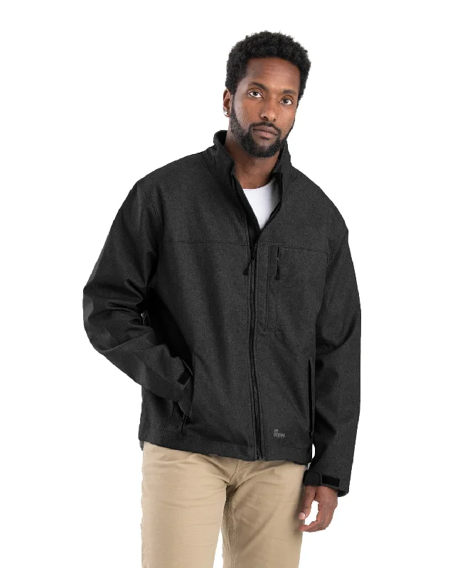 Light And Breathable Berne Mens Highland Black Polyester Softshell Jacket