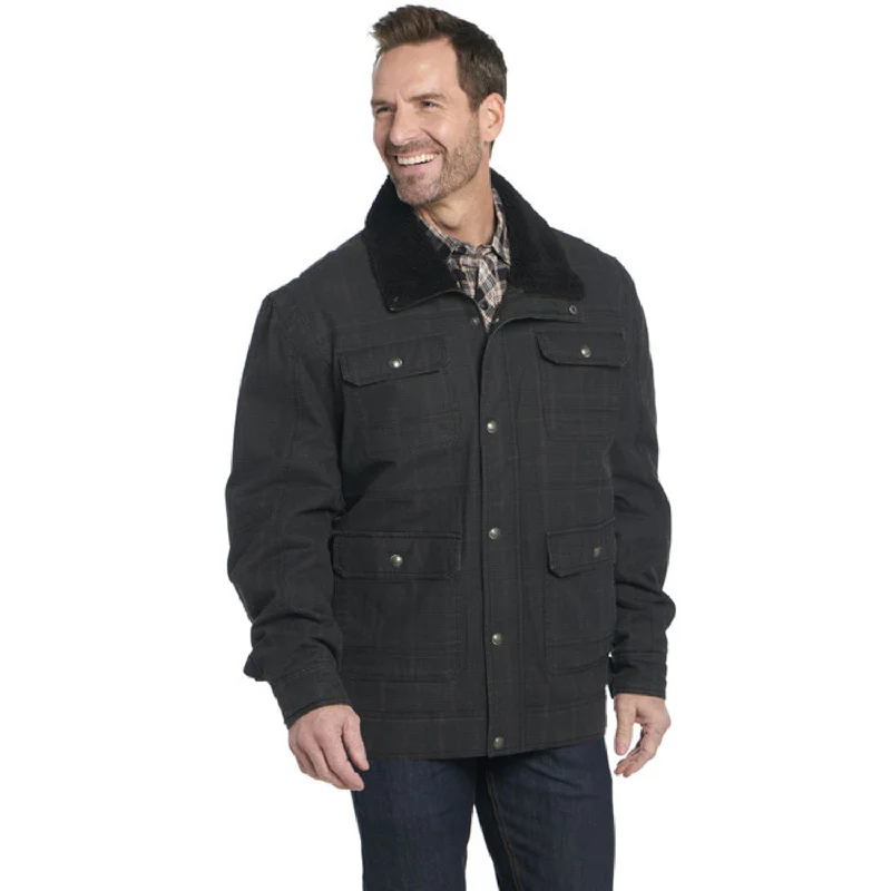 Retro Design Cripple Creek Mens Enzyme Coated Sherpa Galaxy Black 100% Cotton Cotton Jacket