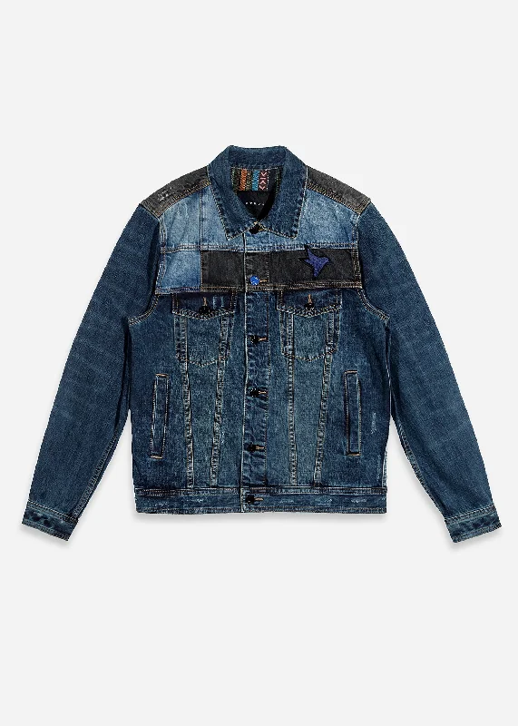 Classic Color Konus Men's Block Denim Jacket