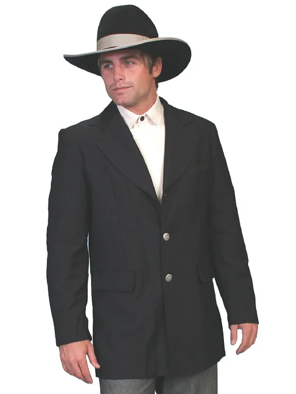 Breathable Design Scully RangeWear Mens Black Polyester Three Button Sport Coat Blazer 46