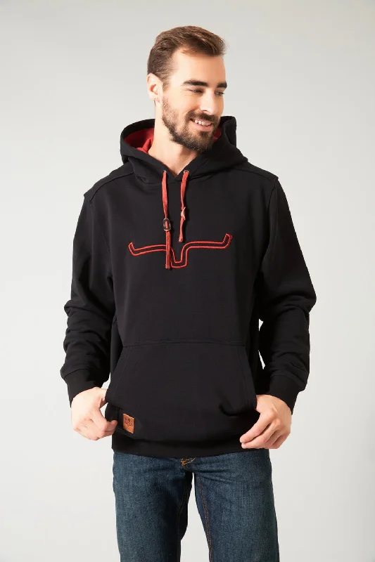 Cozy Shirts Kimes Ranch Mens Fast Talker Black 100% Cotton Hoodie