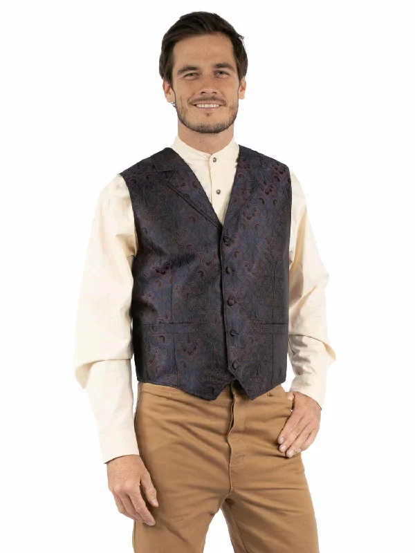 Youthful Scully Mens Notched Old West Blue 100% Polyester Vest