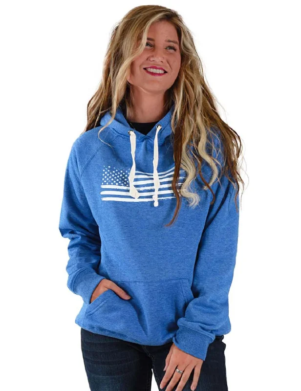 Versatile Comfort Wear B Tuff Unisex Flag Print Blue Poly/Rayon Hoodie