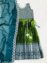 European Plan Alluring Teal Blue Colored Embroidery Work Choli Sets For Girls