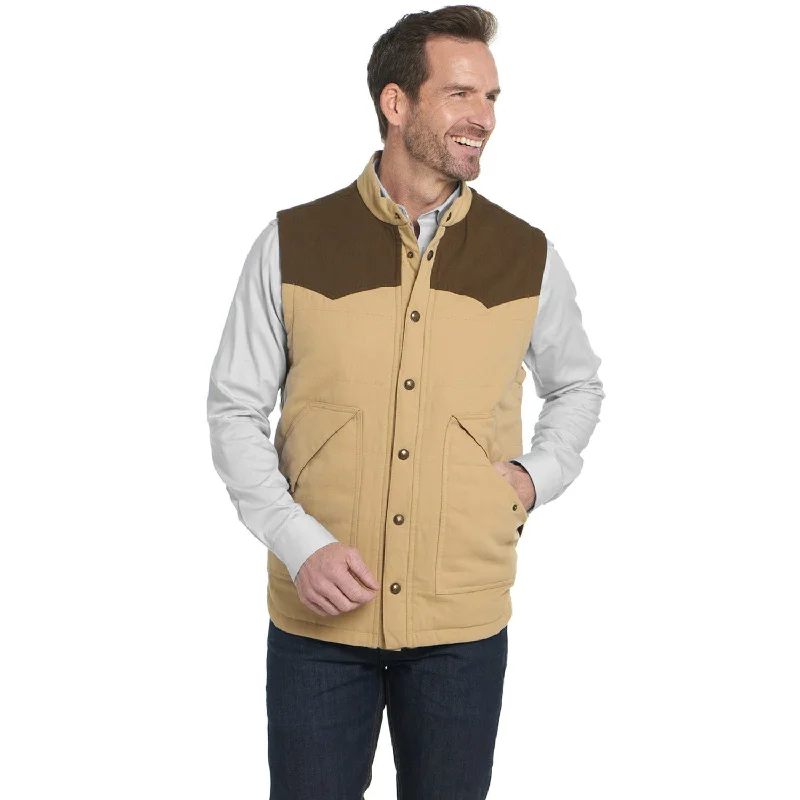 Luxury Fashion Cripple Creek Mens Quilted Two-Toned Winter Wheat 100% Cotton Cotton Vest