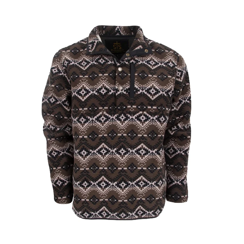 Fashion Selection STS Ranchwear Mens Wren Black Aztec 100% Polyester Fleece Jacket